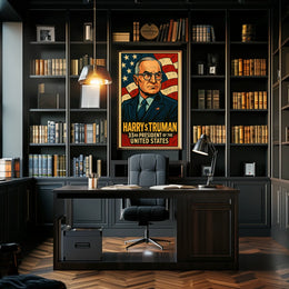 Harry S Truman 33rd President Poster Wall Art Vintage
