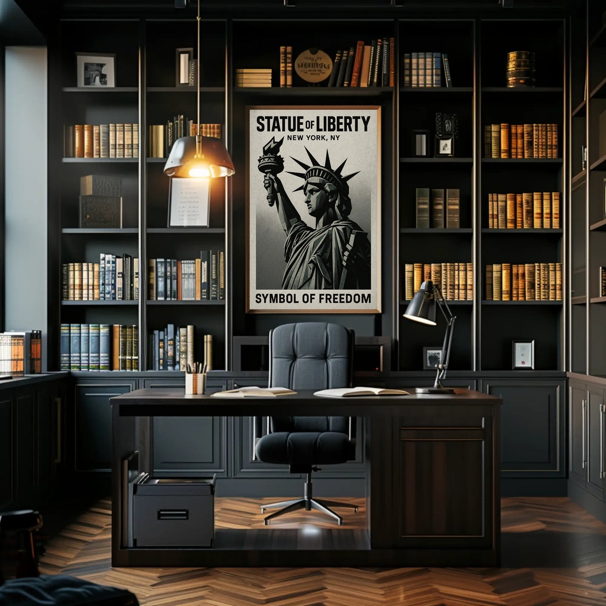 Statue of Liberty Vintage Art in Cultural or Heritage Poster