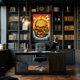 Towering Burger Delight Poster PosterGoat