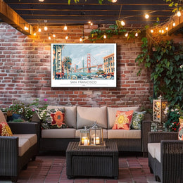 San Francisco Scenic Illustration Poster PosterGoat