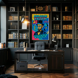 Colorful Pop Art Abraham Lincoln Motivational Quote Poster PosterGoat