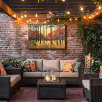 Autumn Forest Serenity: Modern Impressionistic Art Poster