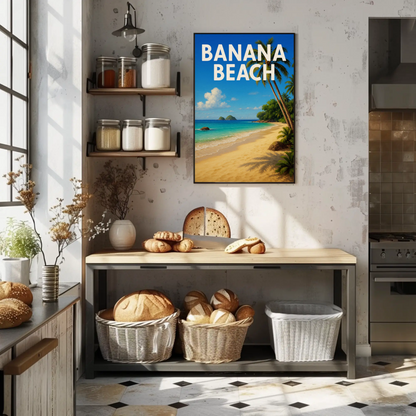 Banana Beach Tropical Paradise Poster Travel Poster