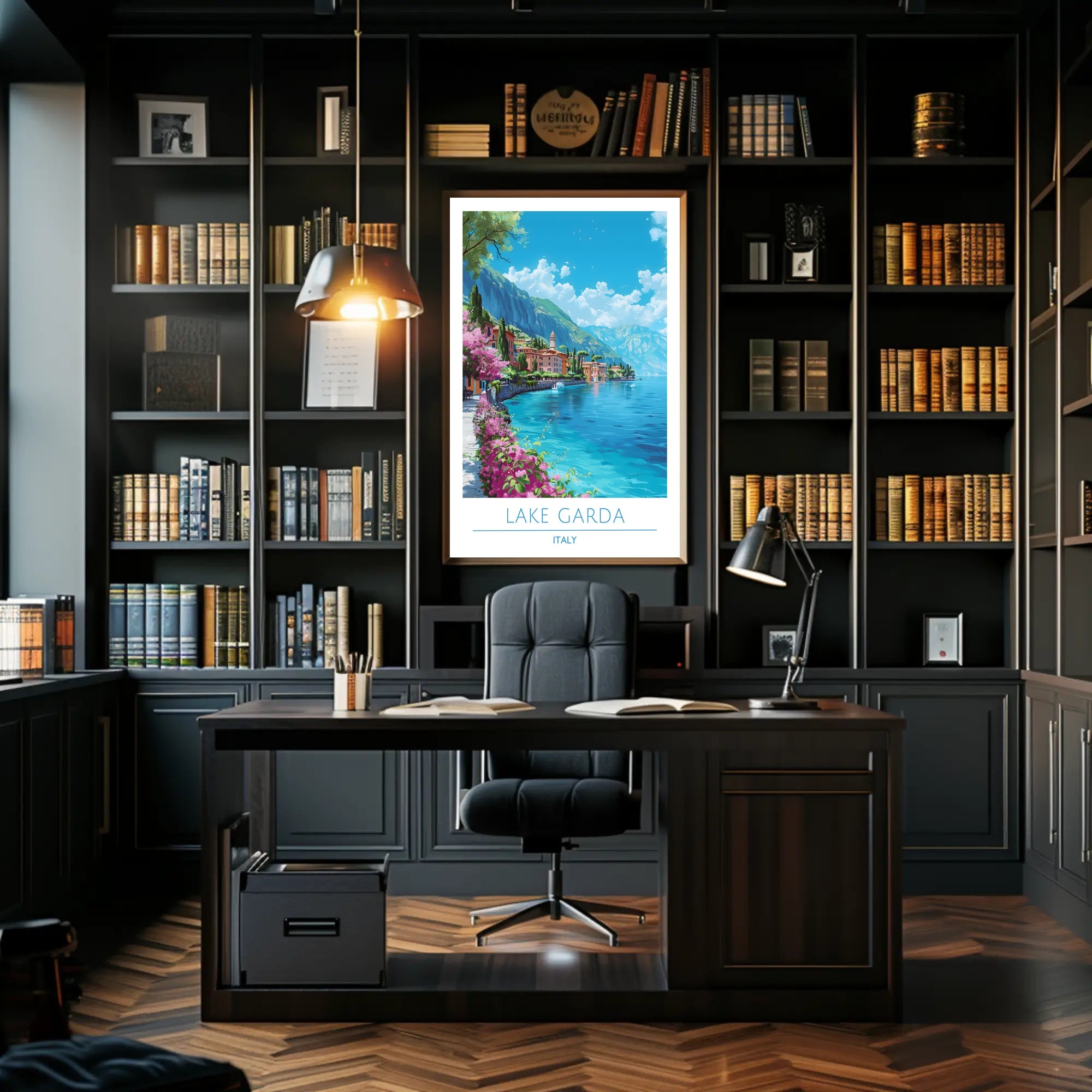 Lake Garda Vibrant View Italian Travel Poster