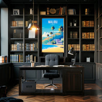 Malibu Beach Paradise Travel Poster