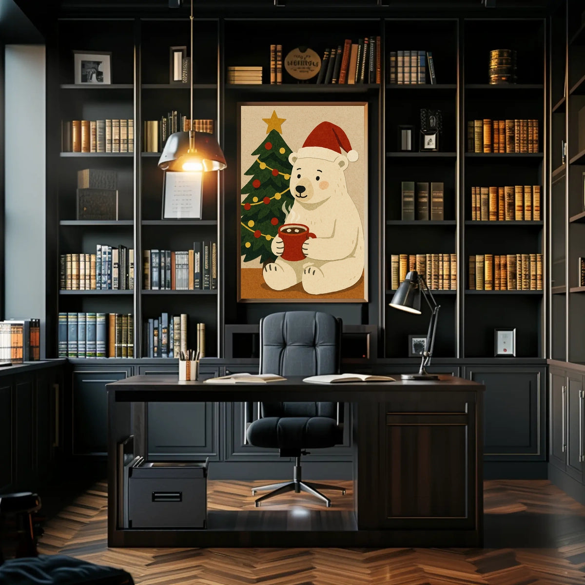 Cozy Christmas Bear Poster