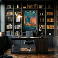 Abu Dhabi Skyline Modernity and Tradition Travel Poster