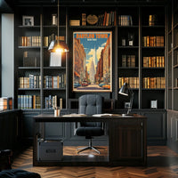 Babylon Town New York Urban Cityscape Poster Retro Wall Art