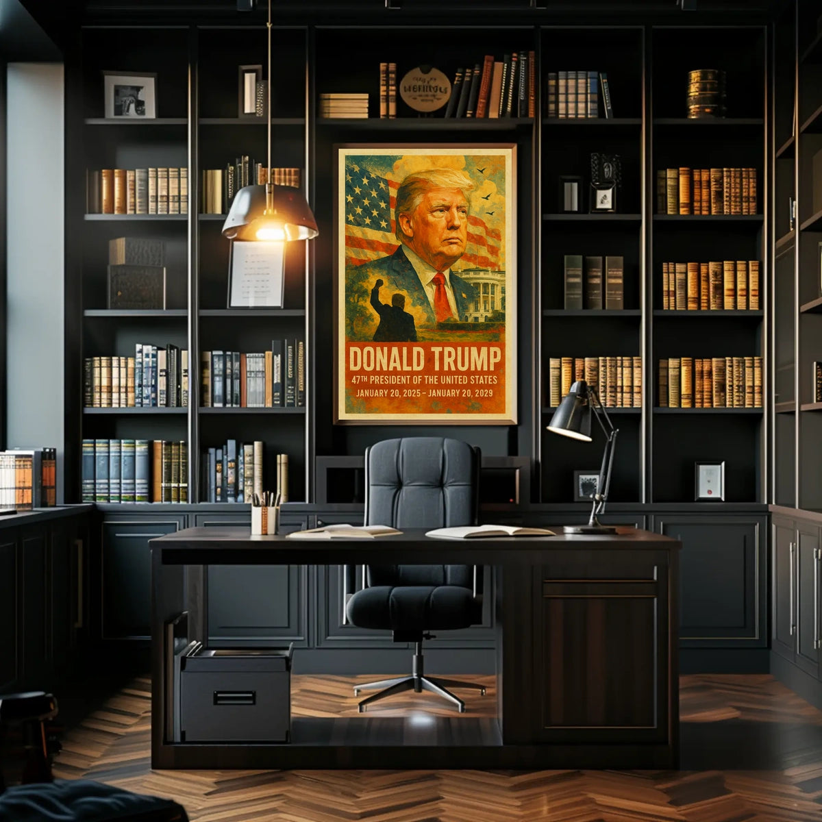 Donald Trump 47th President of the United States Layered Digital Collage Poster