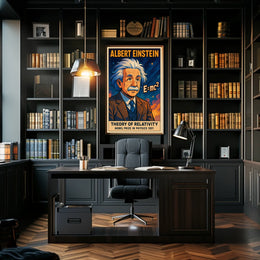 Einstein Relativity Theory Vintage Science Study Poster