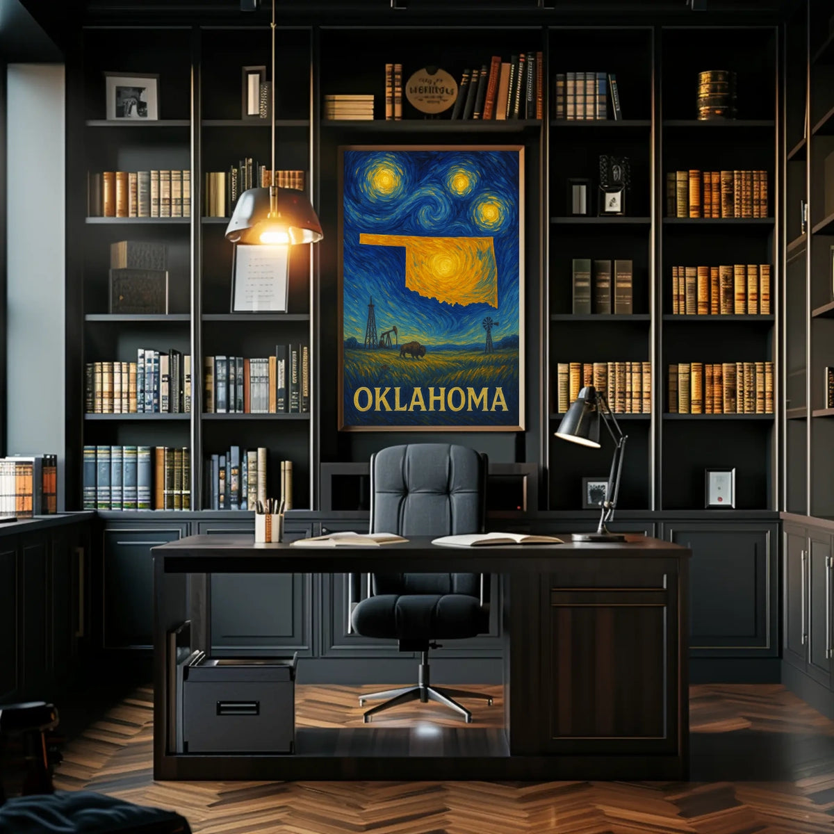 Oklahoma Starry Night Tribute Poster