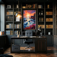 Vibrant Coastal Sunset Poster PosterGoat