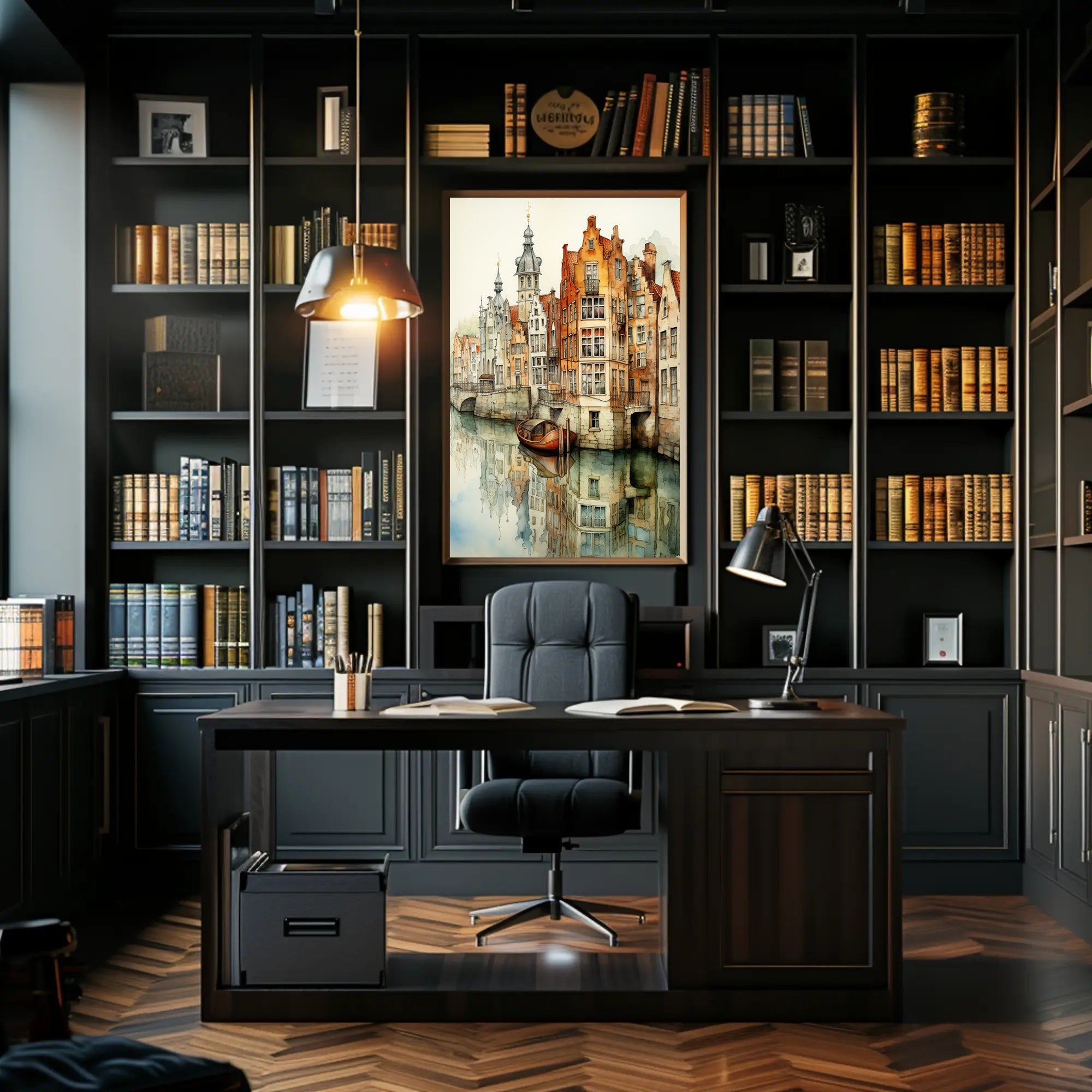 Tranquil Canal Reflections Poster