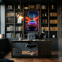 Futuristic Night Drive Poster PosterGoat