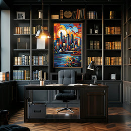 Vibrant Sydney Cityscape Modern Abstract Artistic Poster