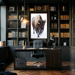 Majestic Bison in Winter Poster