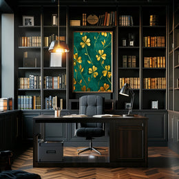 Golden Clovers Luxury Art Print Abstract or Artistic Poster