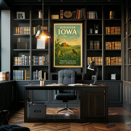 Iowa's Scenic Beauty Illustrated Travel Poster