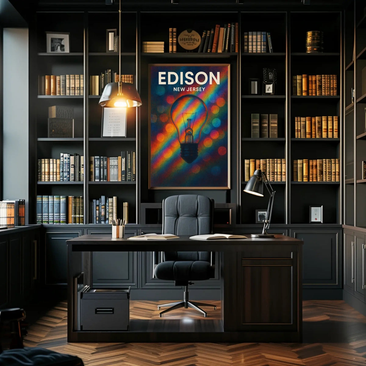 Edison New Jersey Scenic Minimalist Typography Poster