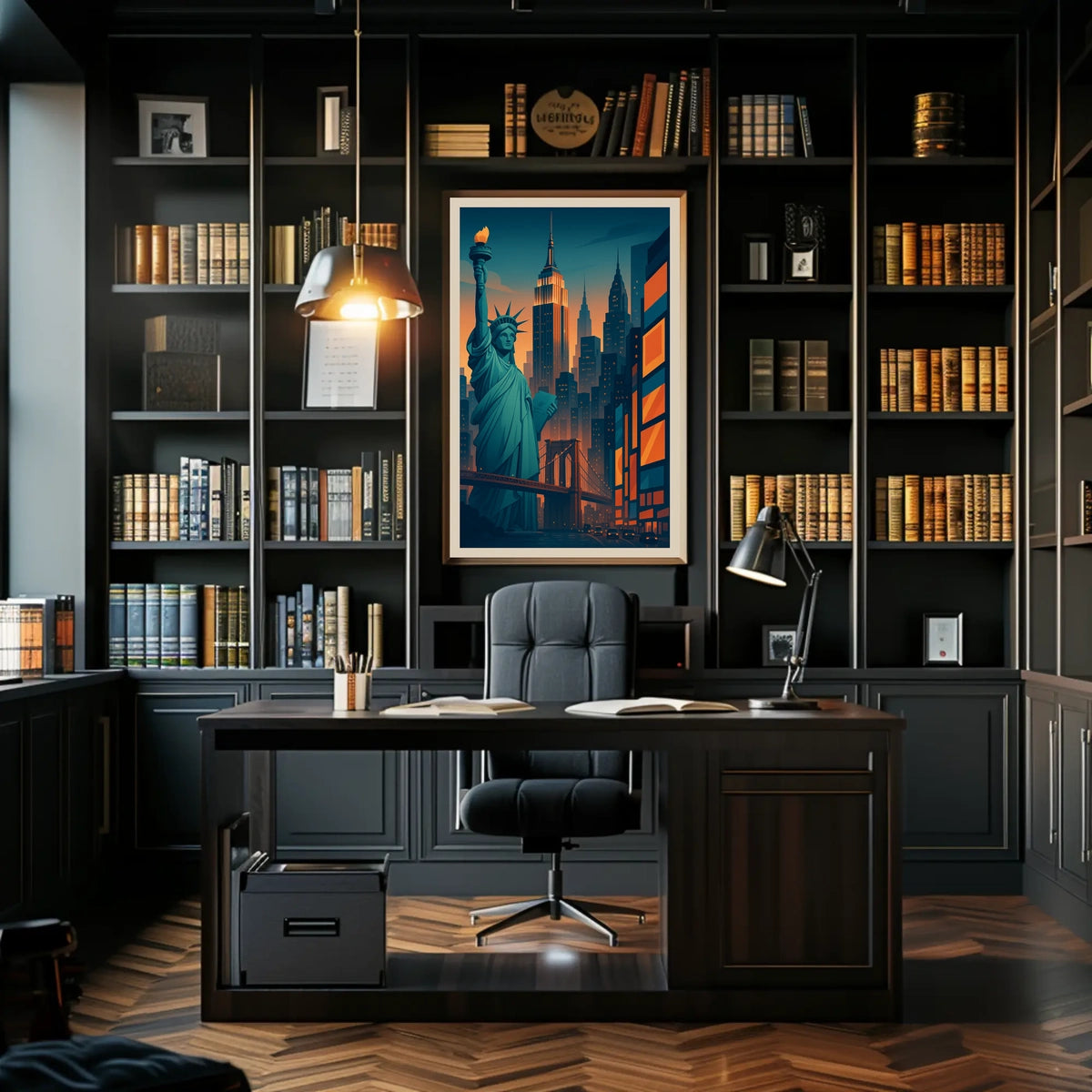 New York City Skyline Poster City of Dreams Office Decor