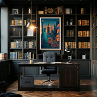 New York City Skyline Poster City of Dreams Office Decor
