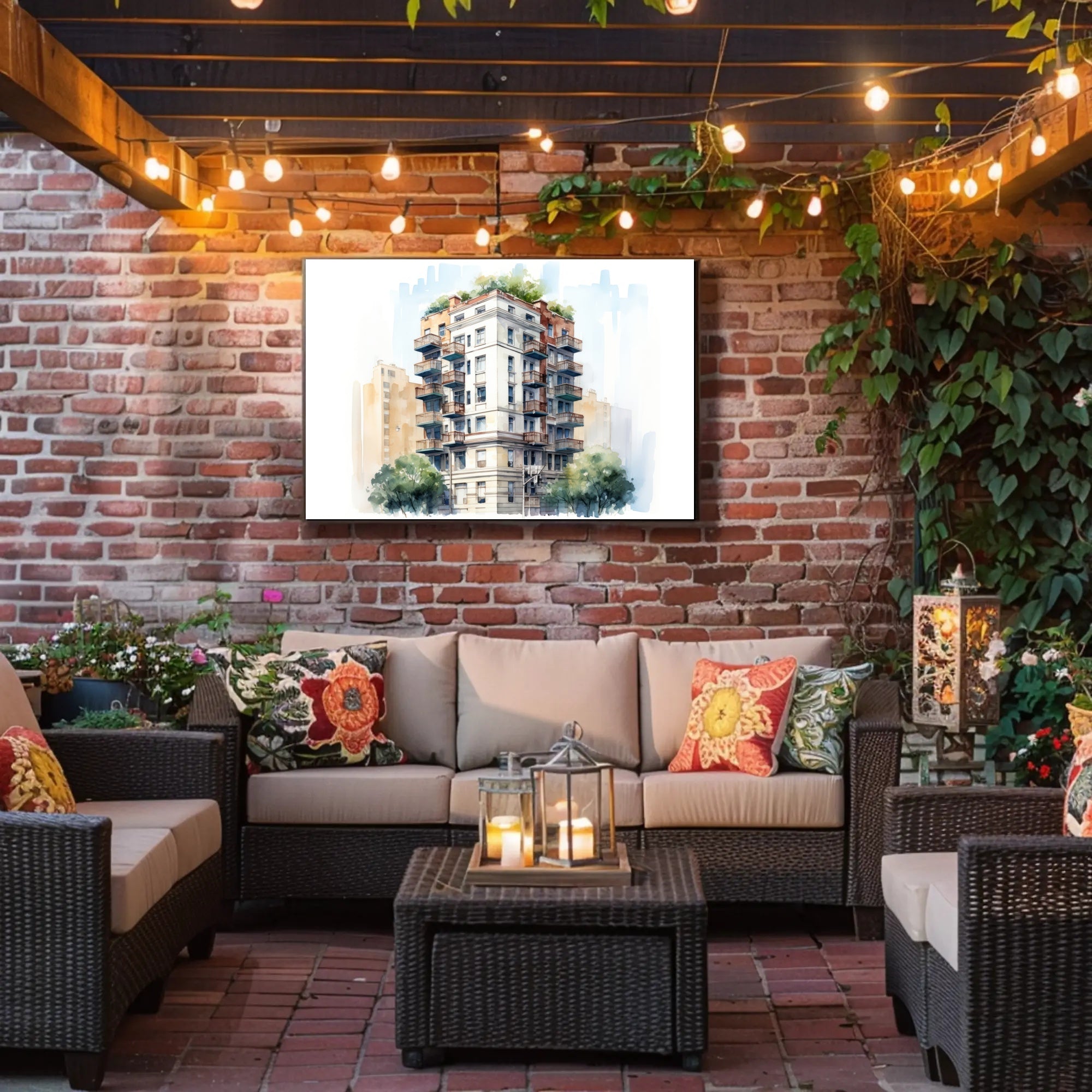 Urban Architectural Watercolor Poster
