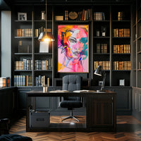 Vibrant Abstract Human Face Art Poster in Abstract Category PosterGoat