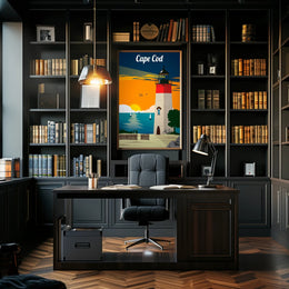 Cape Cod Lighthouse Coastal Adventure Travel Poster PosterGoat