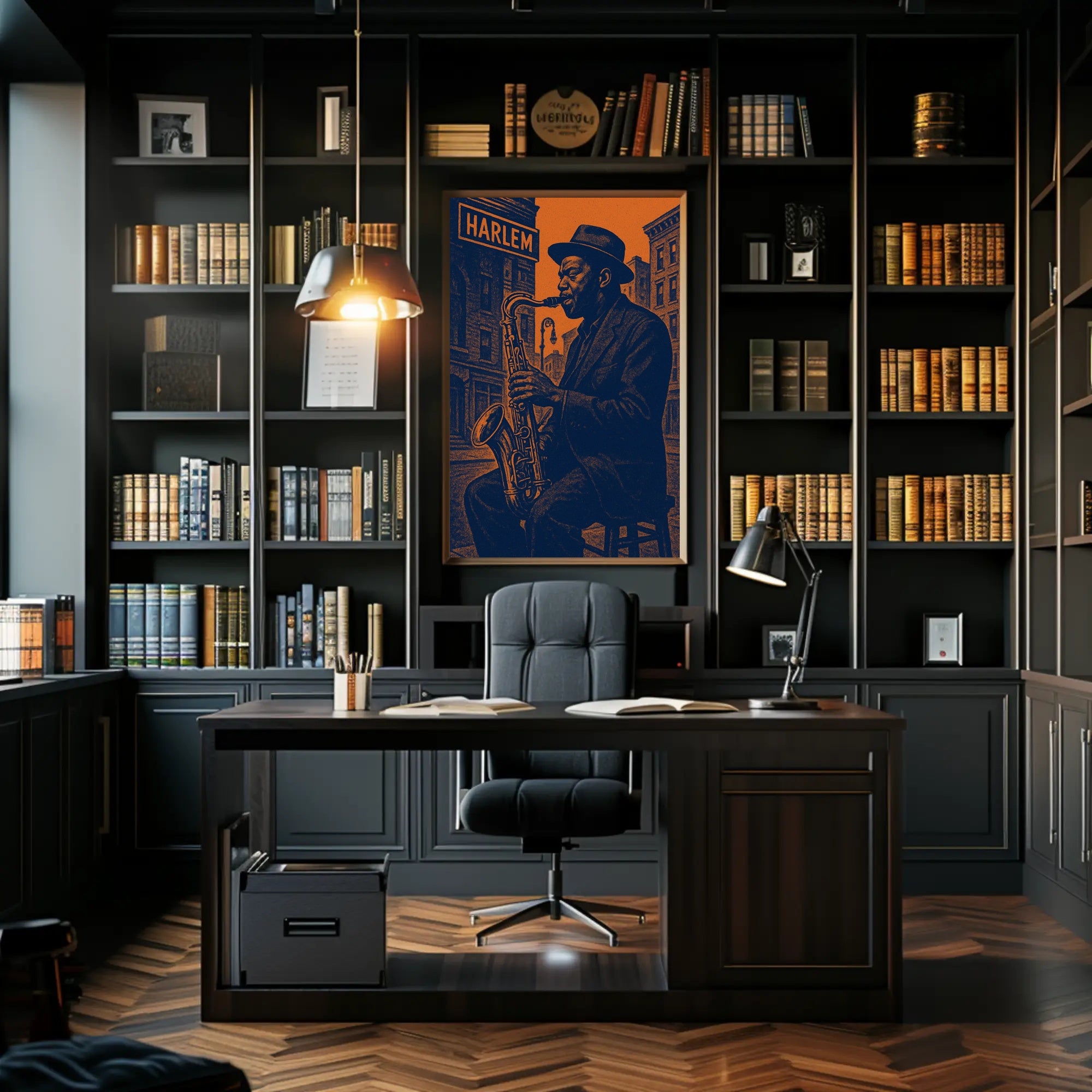 Harlem Jazz Vibes Saxophone Music or Concert Poster
