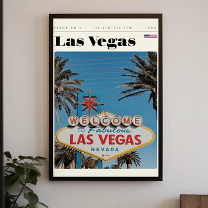 Vintage Poster Las Vegas Sign Daytime