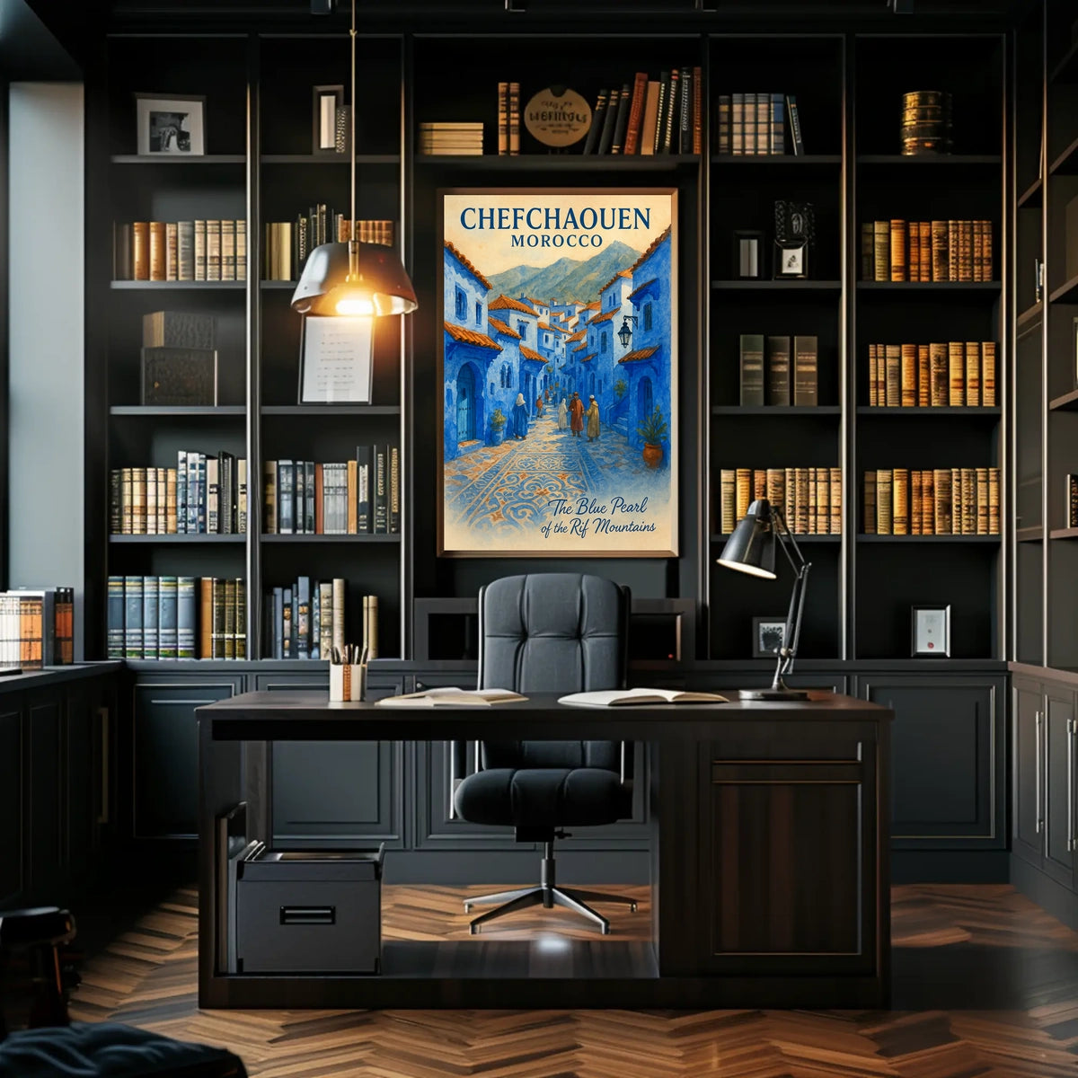 Chefchaouen Dreamscape: The Blue Pearl Poster