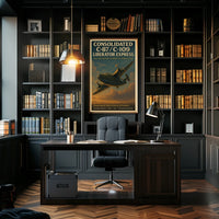 Vintage WWII Liberator Express Aviation Art Poster