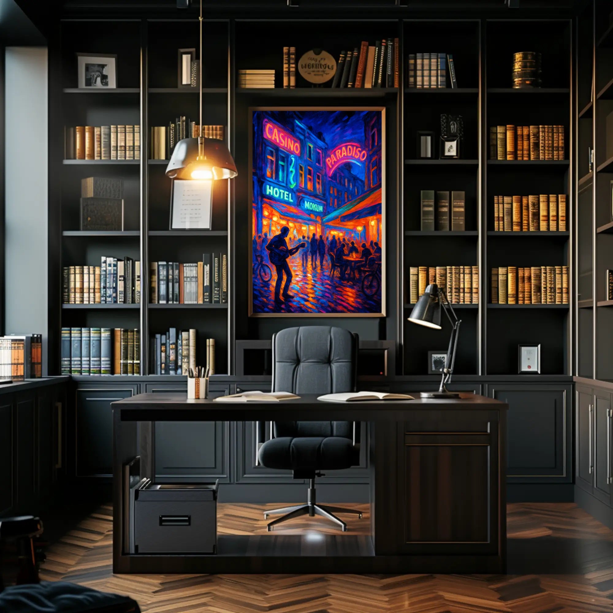 Neon Nightlife Vibes Poster PosterGoat