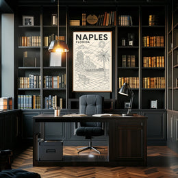 Naples Florida Geometric Coastal Art Poster 18x24 Print