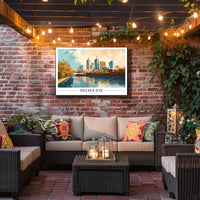 Melbourne's Vibrant Skyline: Urban or Cityscape Poster