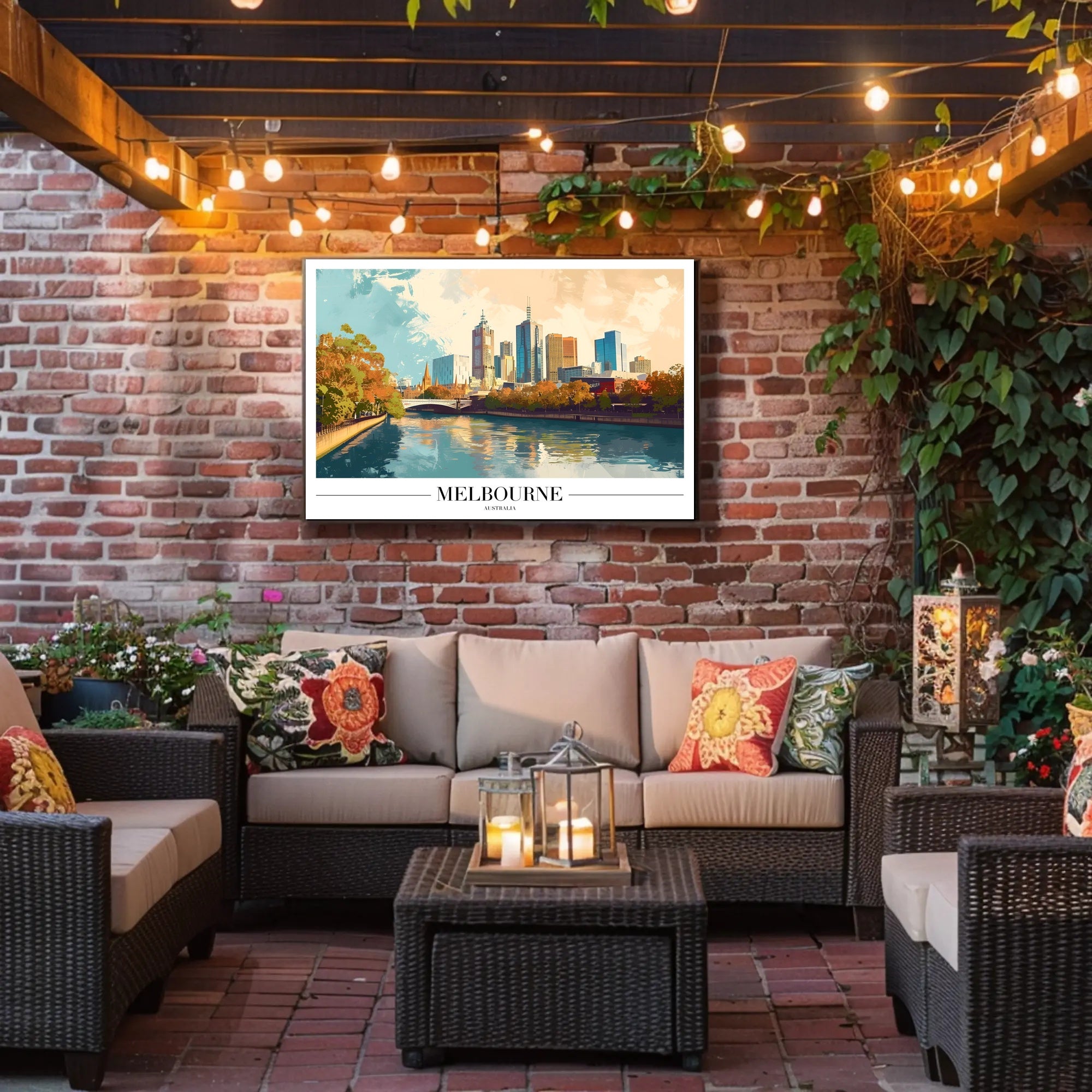 Melbourne's Vibrant Skyline: Urban or Cityscape Poster
