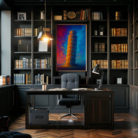 Enchanted Leaning Tower Poster Vintage Travel Wall Art