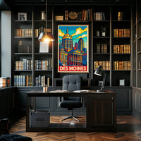 Des Moines Cityscape Poster