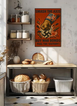 Defeat the Axis, Support the Allies WWII Poster