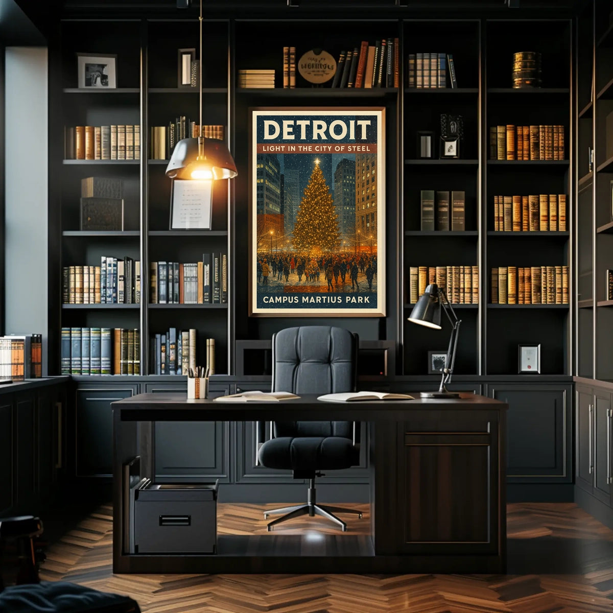 Detroit Light In The City Of Steel Poster