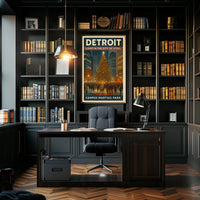 Detroit Light In The City Of Steel Poster
