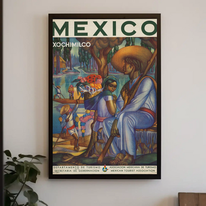 Xochimilco Vintage Poster Mexico Travel