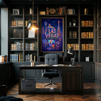 Las Vegas Poster Neon Lights Wall Art For Living Rooms