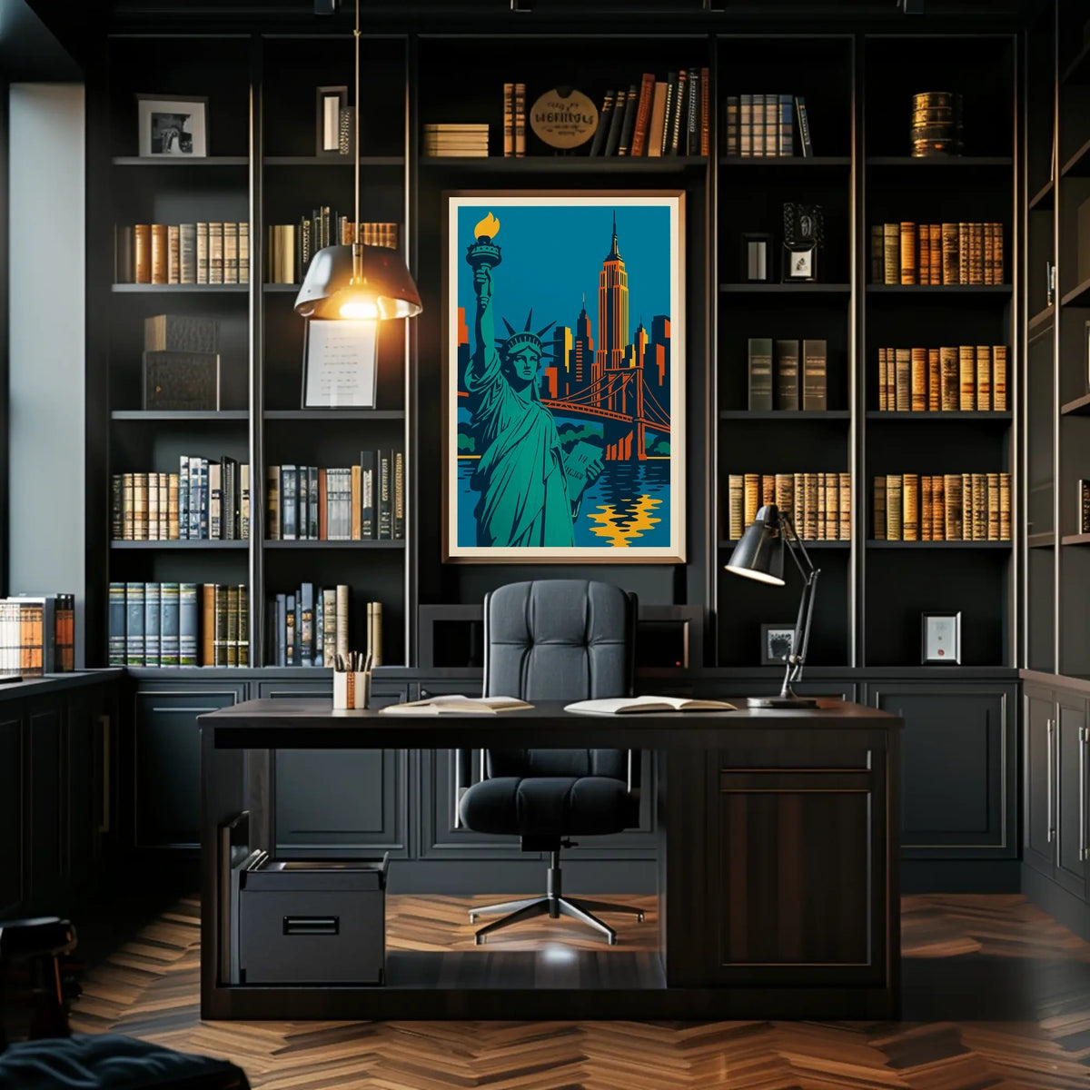 New York City Skyline Poster Retro Wall Art For Home Decor