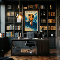 John F. Kennedy Inspirational Vintage Art Poster
