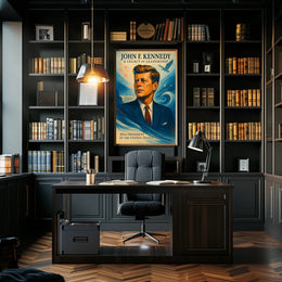 John F. Kennedy Inspirational Vintage Art Poster