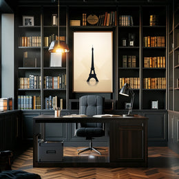 Eiffel Tower Silhouette Minimalist Paris Travel Art Poster