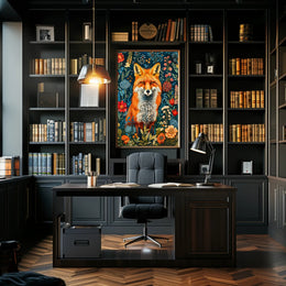 Majestic Fox Amongst Flowers: Enchanting Animal Poster