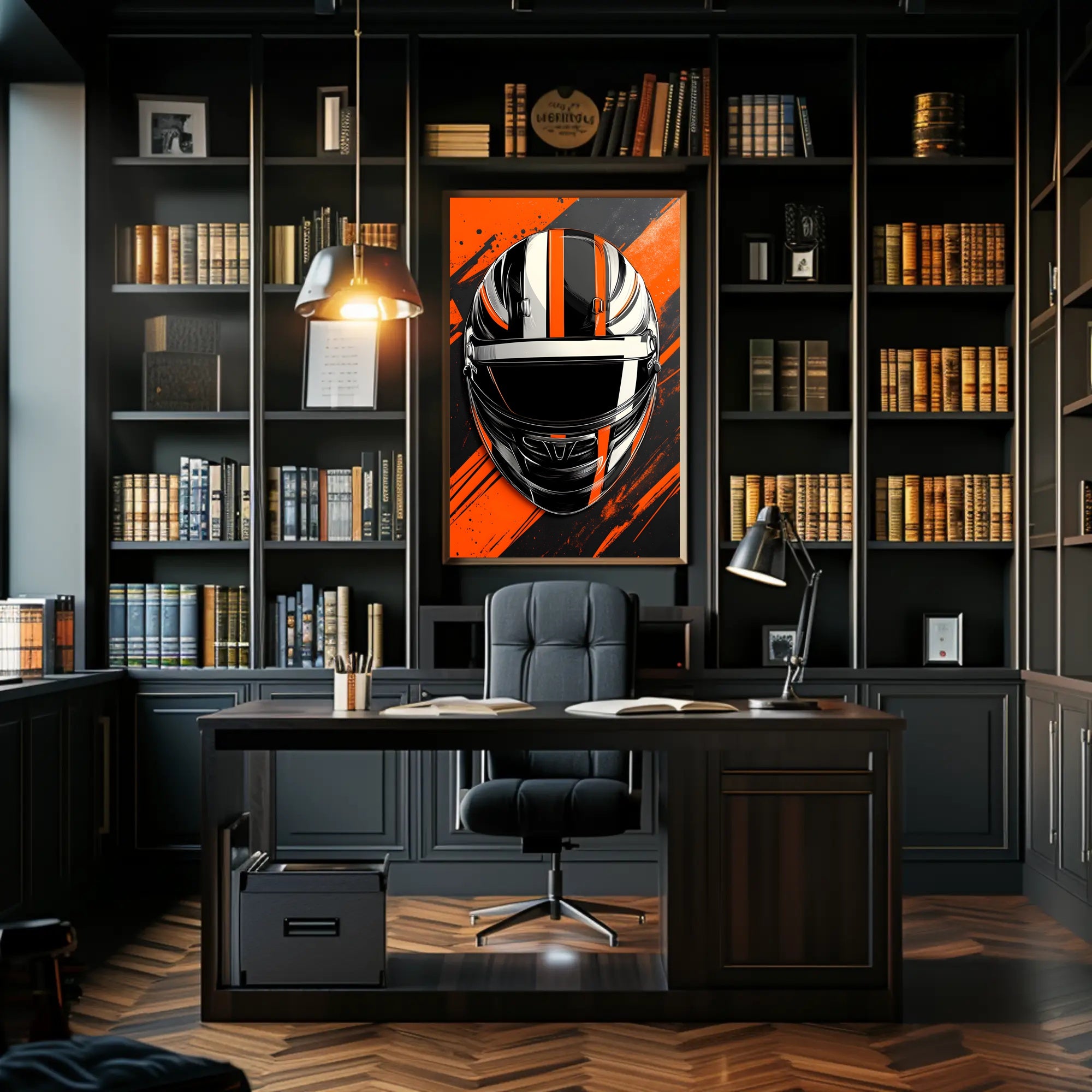 Racing Helmet Dynamic Design Sports Poster