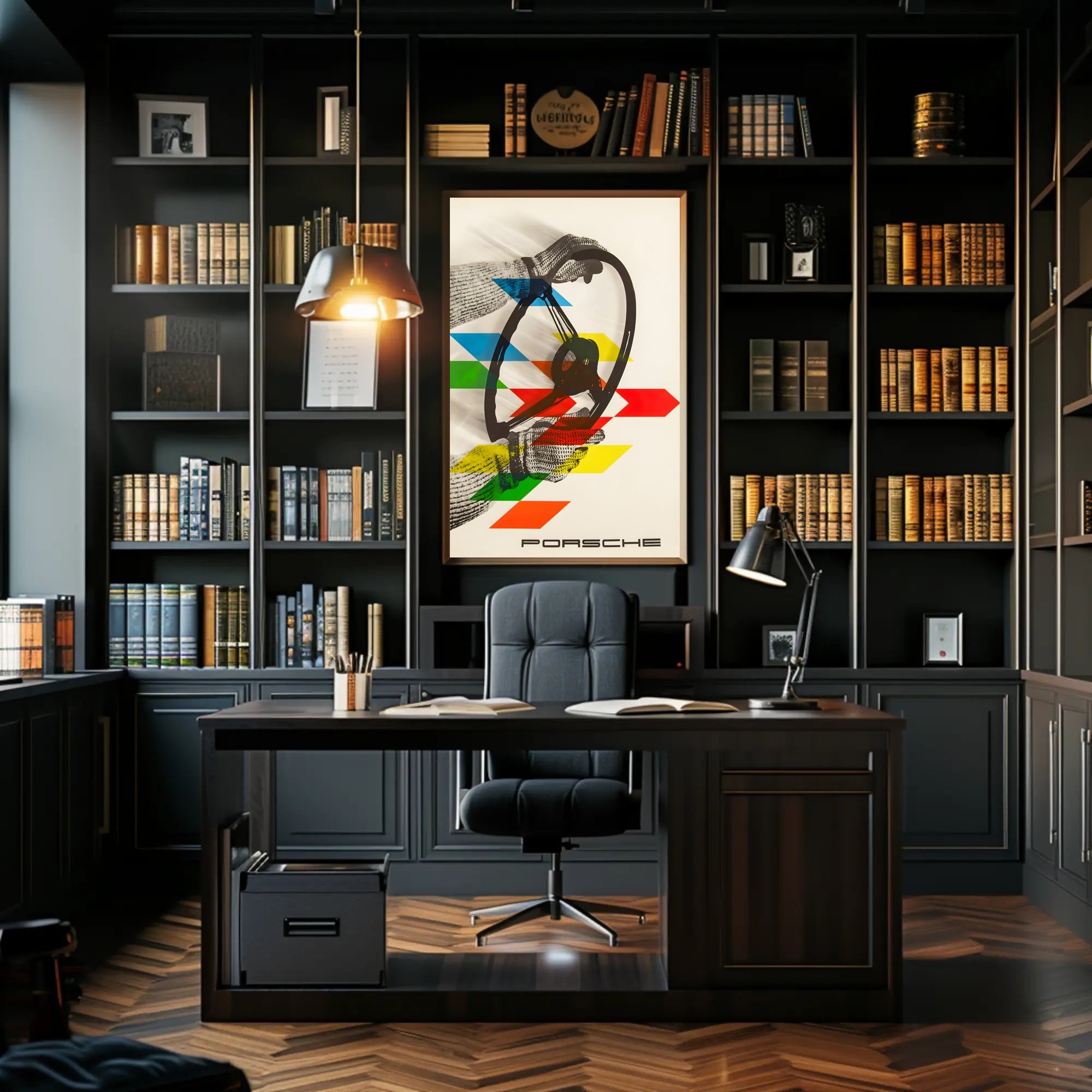 Porsche Steering Wheel Art Poster